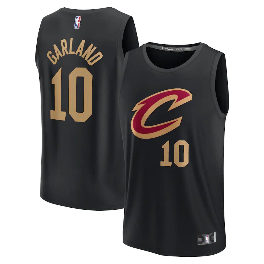 Men Cleveland Cavaliers #10 Darius Garland Fanatics Branded Black Statement Edition 2022-23 Fast Break NBA Jersey->customized nba jersey->Custom Jersey